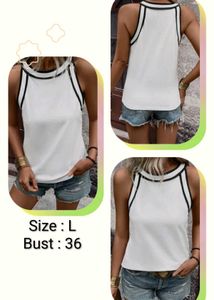 White Sleeveless Tank Top