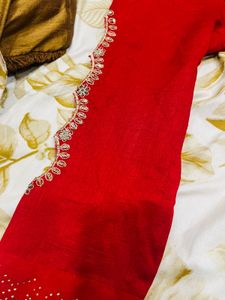 Elegant Red Embroidered Kurta Set
