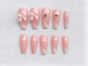 Pink Bow Press-On Nails 🎀