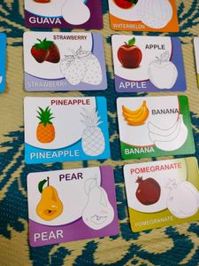 Draw , Learn And Colour Cards ( FRUITS )
