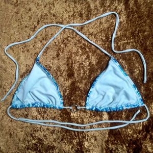 Blue Tie-Dye Bikini Top