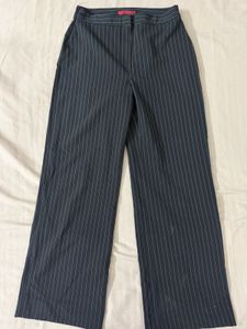 Pinstripe Wide-Leg Pants