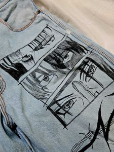 streetwear Custom Hand-Painted Ripped Jeans