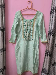 Embellished Mint Green Kurta pant set
