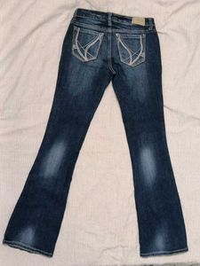 Distressed Bootcut Blue Jeans