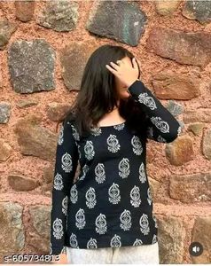 Black Printed Kurta