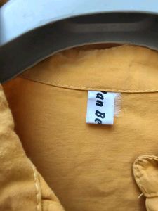 New with tag Oversized Yellow Button-Up Shirt