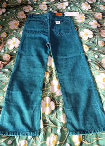 Stylish Blue Denim Wide Leg Jeans