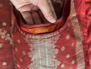 Brand New-Ethnic Motifs Woven Design Zari suit