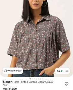Slenor NEW Floral Print Button-Up Blouse