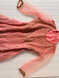 Elegant Pink Embroidered Gown