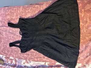 Flowy Black Midi Dress