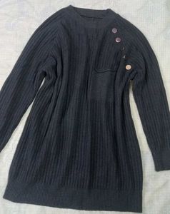 Chic Ribbed Knit Sweater Dress