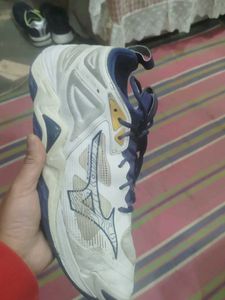 Mizuno White & Blue Sport Shoes