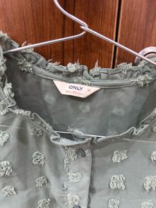 ONLY Green Ruffled Blouse