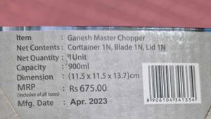 Ganesh Master Chopper 900ml