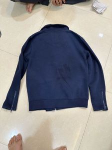 Zara Navy Blue Moto Jacket | Winter Wear |Chest 40