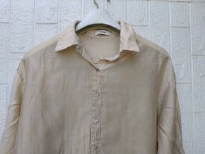 New with tag Korean Cream Linen Blend Oversized Sh