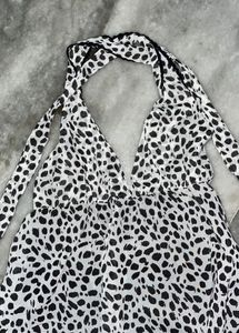 Spotted Halter Mini Dress