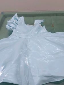 Chic Light Blue Satin Dress