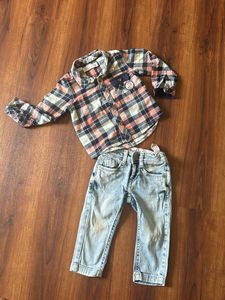 1-2 yrs boy shirt and jeans combo