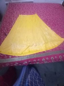 Yellow Ombre Sparkle Ethnic Skirt