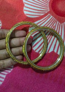 Elegant Gold Bangles with Rhinestones