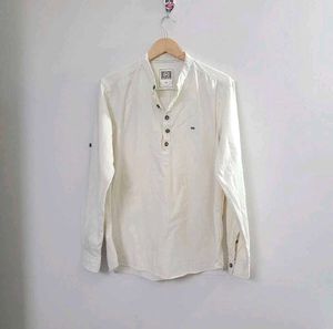 Men's Beige Bandhgala Kurta Shirt
