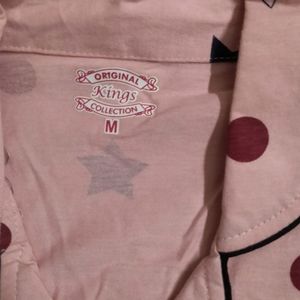 Stretchable Pink Nightsuit Set