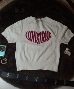White Heart Graphic Top