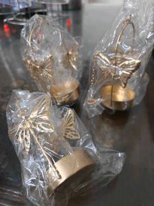 Gold Candle Holders (Set of 4)