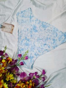 🇳🇿💫🎀Blue Floral High-Waisted Bikini Bottom