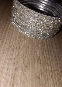 Silver Bangles With Diamond