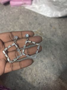 Geometric Crystal Drop Earrings