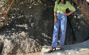 Stylish Blue Jeans And Top Combo