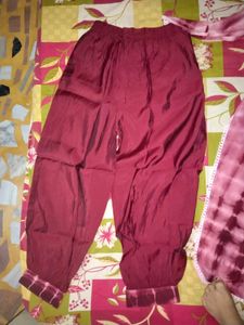 Maroon Tie-Dye Kurta Set with Dhoti Pants