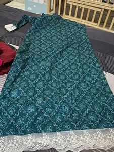 Teal Bandhani Print Kurta
