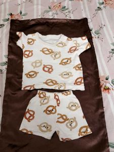 Cute Pretzel Print Pajama Set
