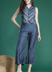 Stylish Blue Ethnic Kurta Set
