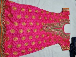 Pink &amp; Golden Kurti