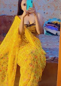 Yellow Floral Saree With Steche Designer Blouse