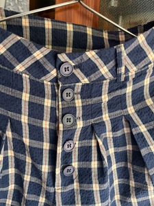 Checked Wide-Leg Trousers