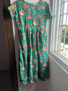 Green Floral Print Kurta