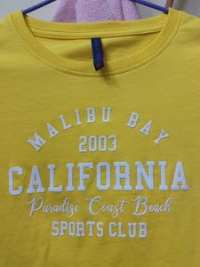 Yellow Malibu Bay California Crop Top