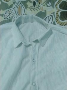 White Ribbed Button-Up shirt
