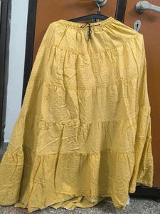 Yellow Tiered Ethnic Skirt