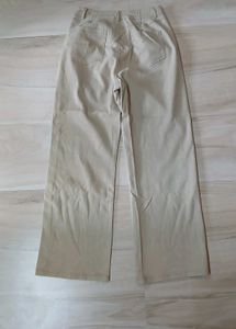 Khaki Wide-Leg Trousers