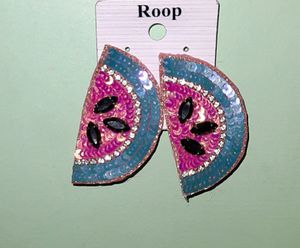 Trendy Earring With Watermelon Pattern,