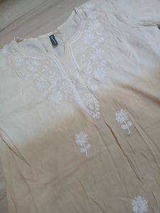 Lucknowi Chikankari Short Kurti
