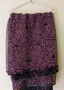 Fancy Saree with black thread work